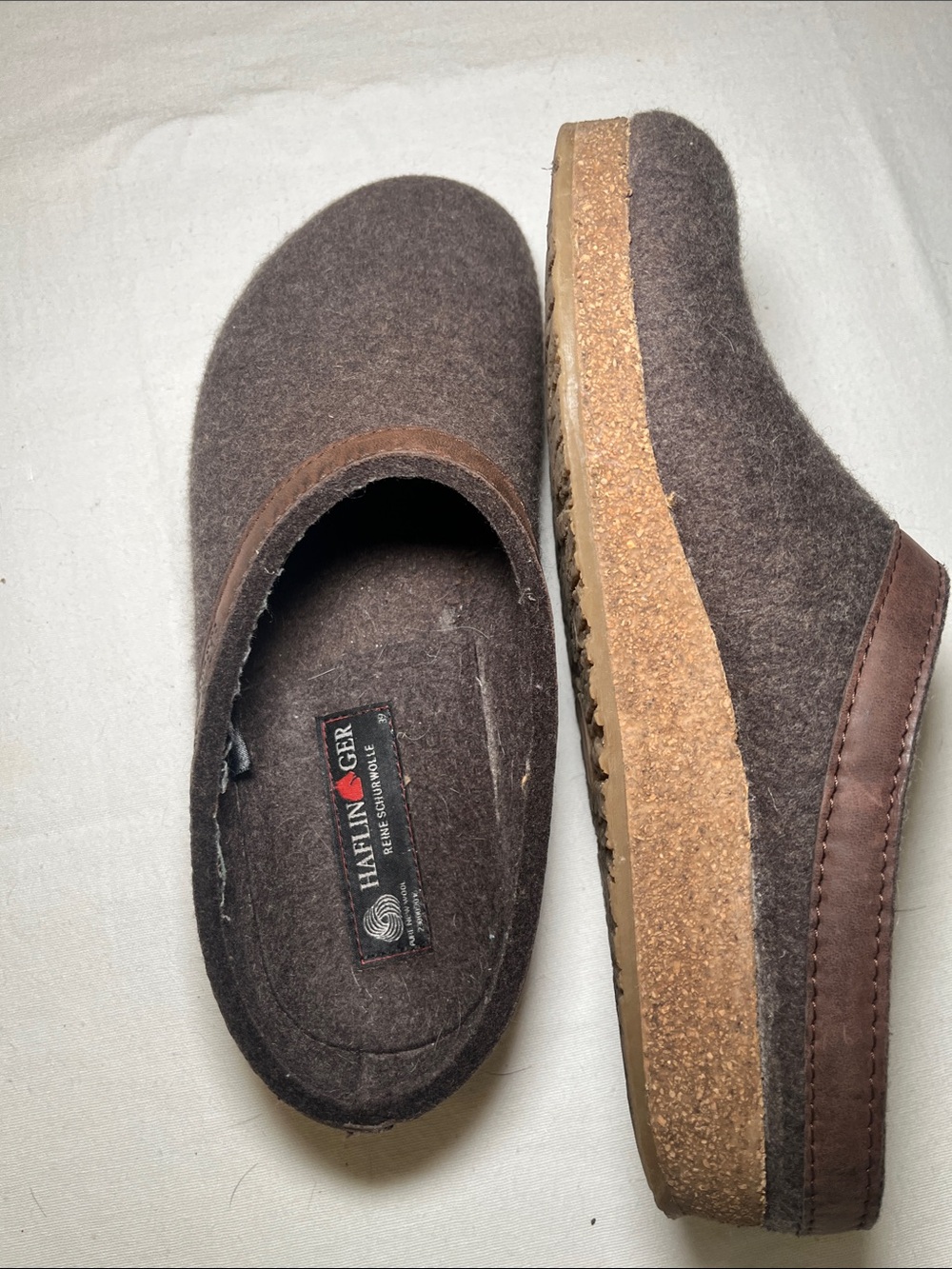 Haflinger Brown Wool Slip-On Clogs - Picture 7 of 11